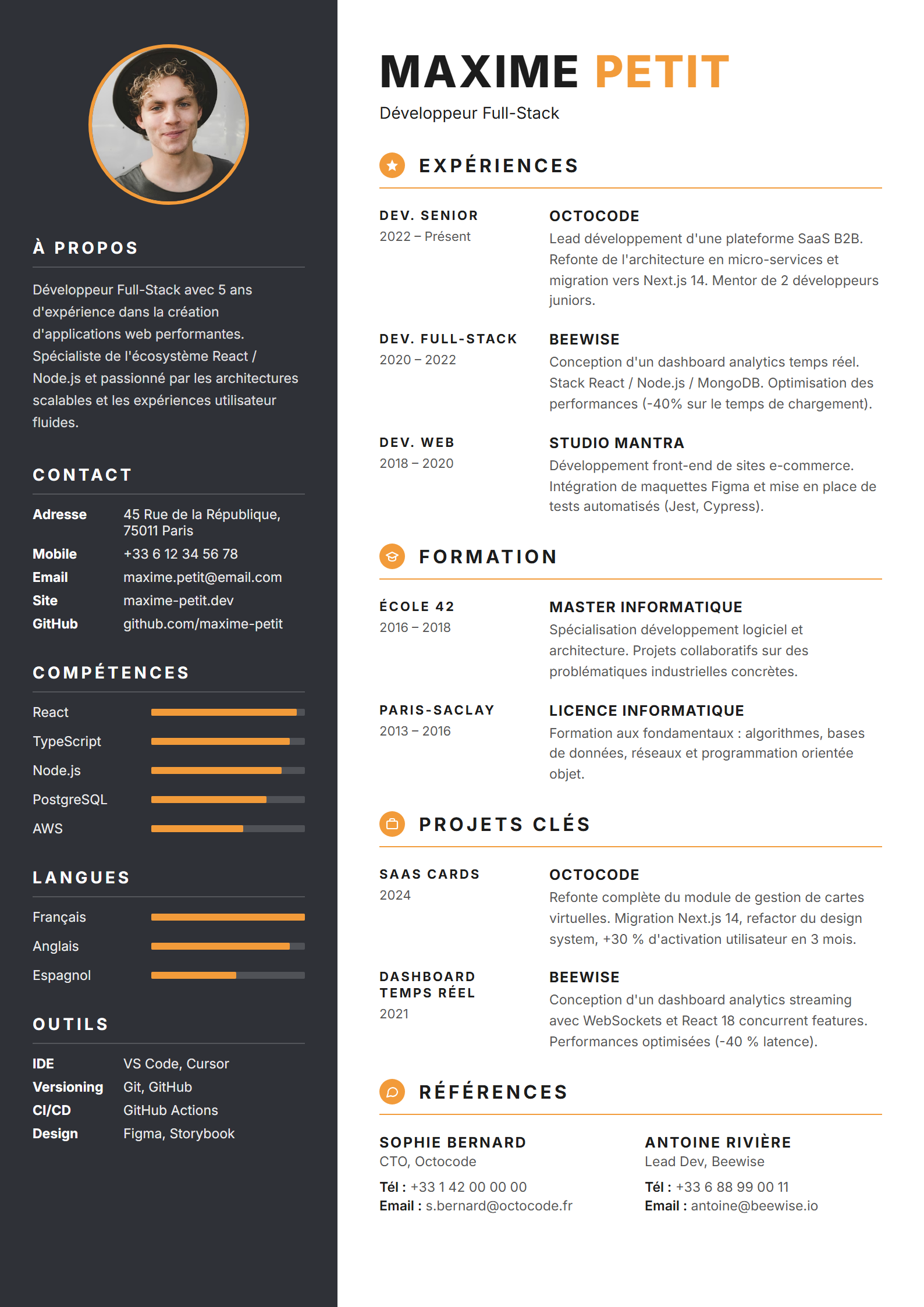 Modèle de CV Amberline