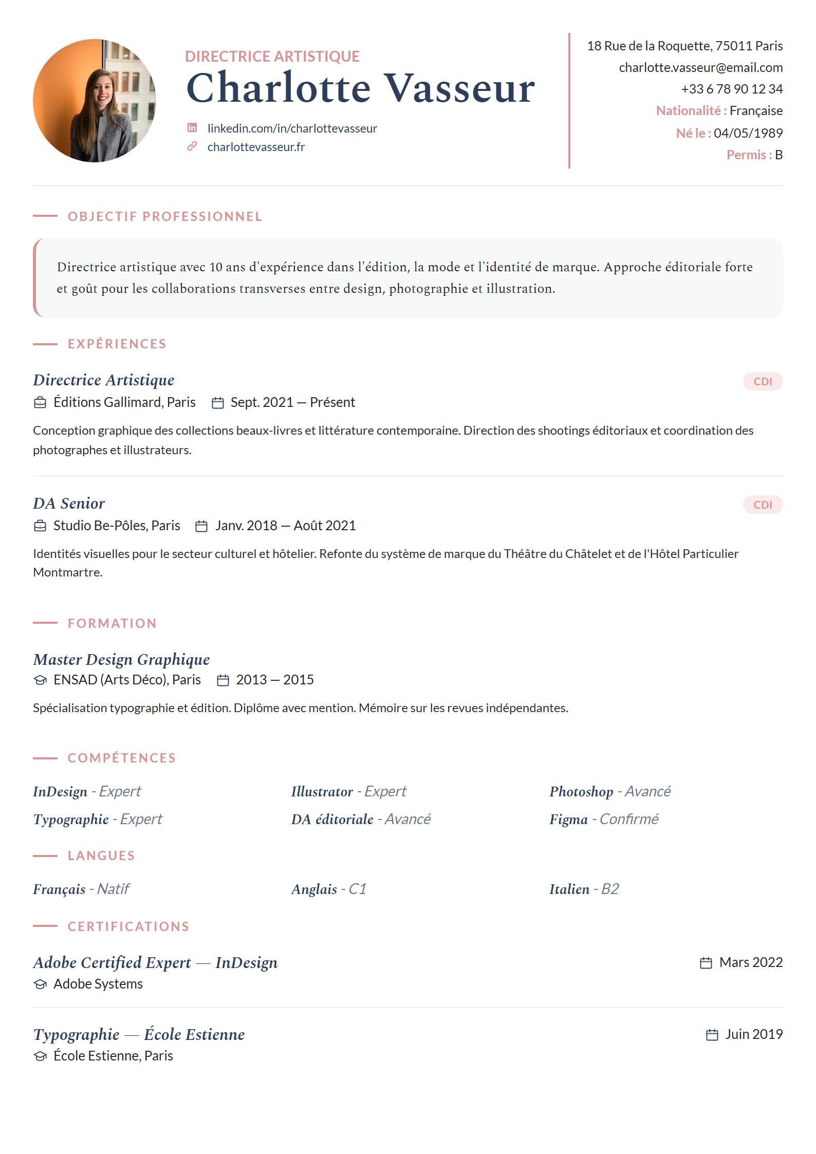 Modèle de CV Luxecraft