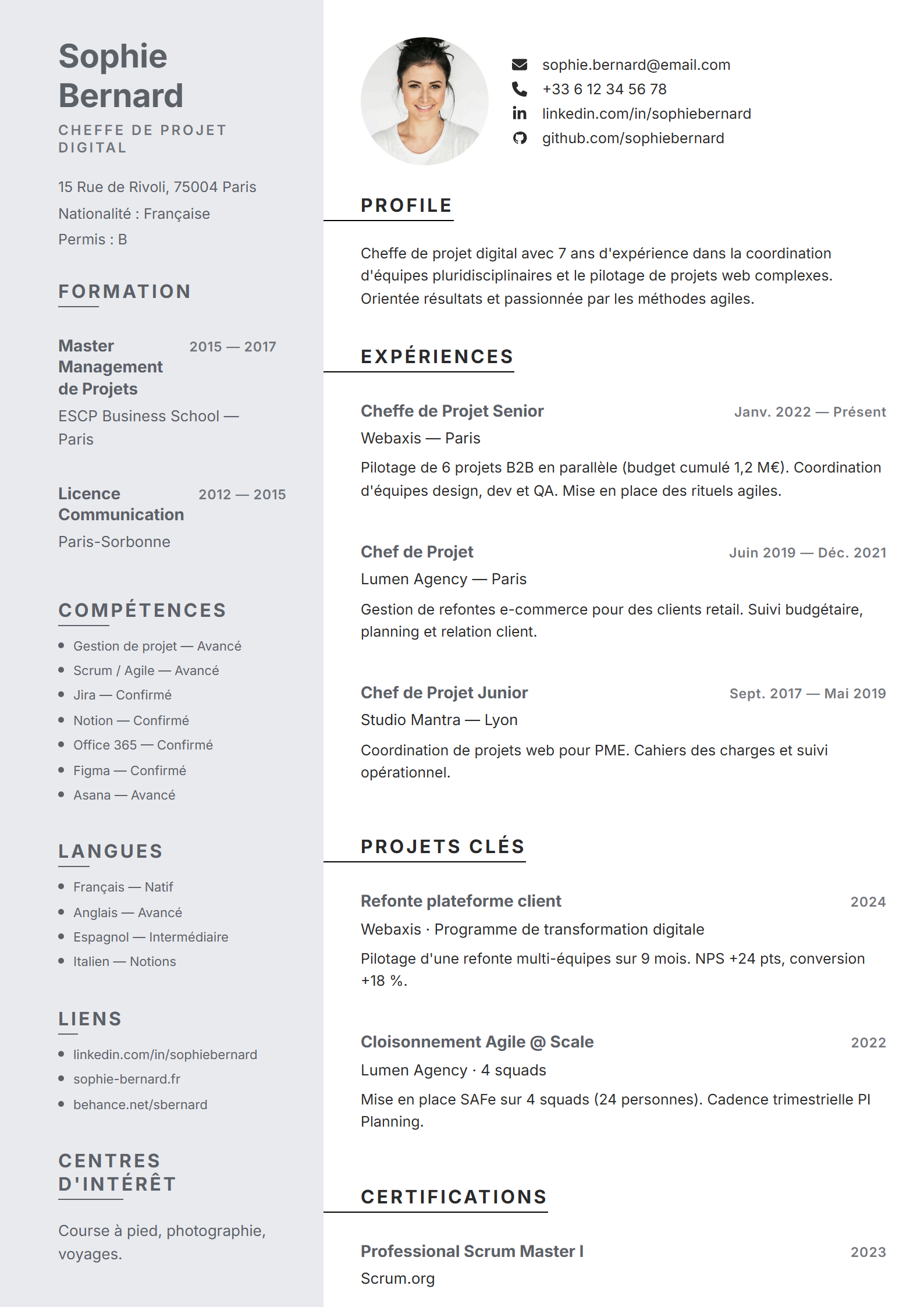 Modèle de CV Nordexa