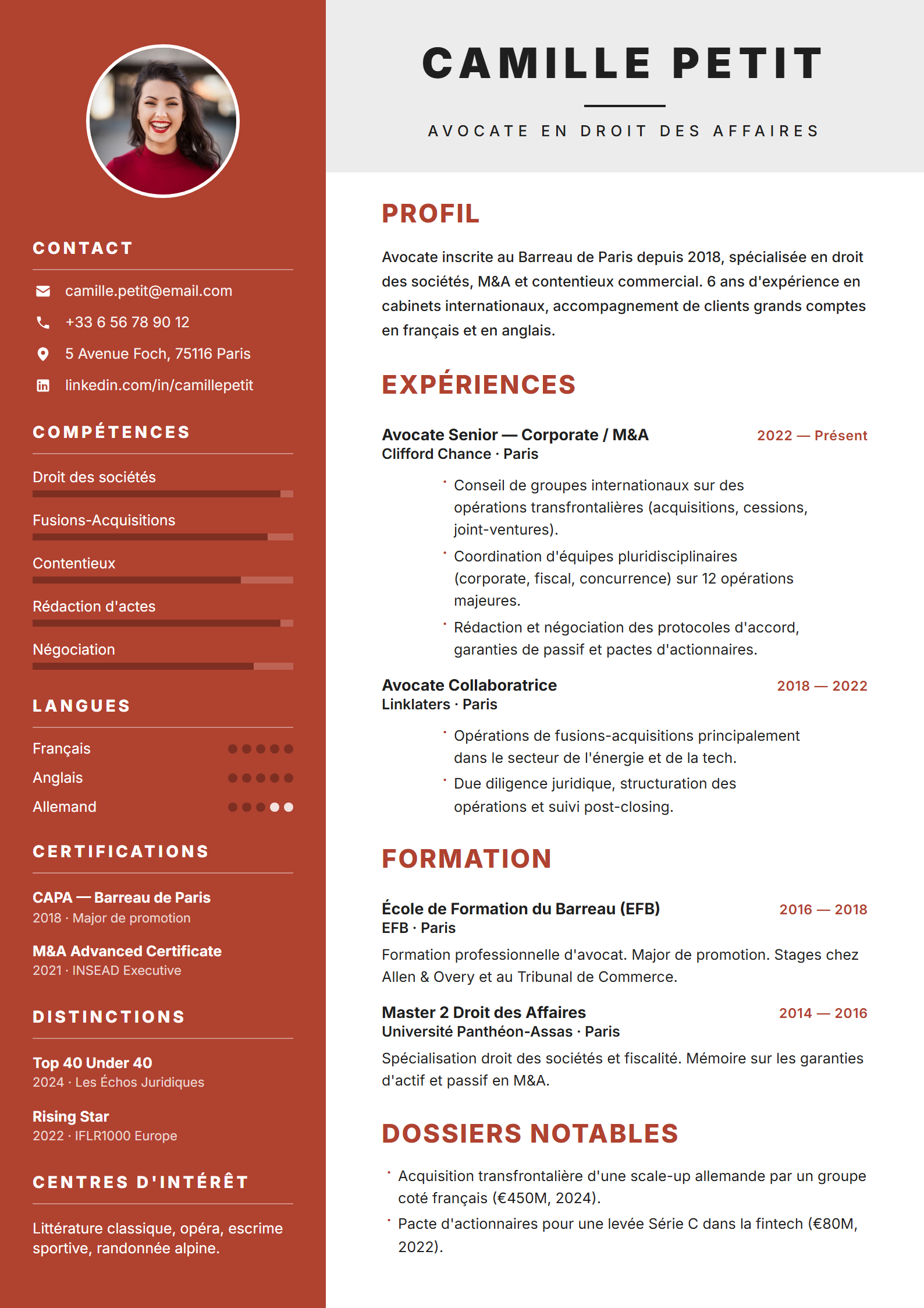 Modèle de CV Rubica